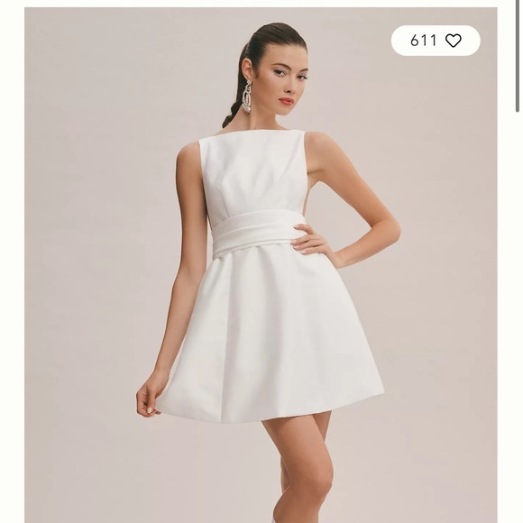 Watters Dresses & Skirts - Watters Naya Sleeveless Bow Deep V Mini Dress (NWT)